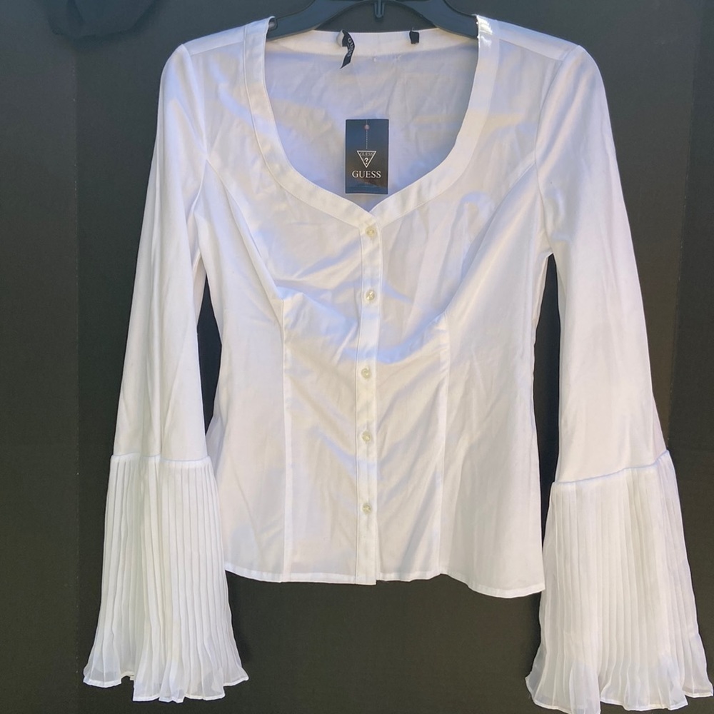 New GUESS Womens White Top SZ S